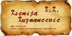 Ksenija Kuzmančević vizit kartica